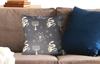 Produktbild von MuchoWow® Zierkissen Sofakissen Wohnzimmer Dekokissen 45x45 cm Muster - Mond - Gold - Schlafpolster - Polster für das Sofa