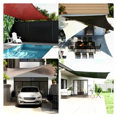 Produktbild von 3x6m Wasserdichtes Rechteckiges Sonnensegel mit Ösen 160 g/m² UV-Schutz HDPE Sonnenschutz für Terrasse