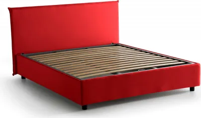 Produktbild von Doppelbett Dangel, Containerbett mit Stoffbespannung, 100%  Italy, Frontöffnung, passend für Matratze Cm 160x200, Rot