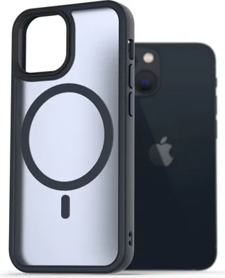 Produktbild von AlzaGuard Matte Hülle kompatibel mit MagSafe für iPhone 13 Mini, dunkelblau