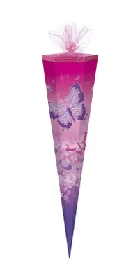 Produktbild von Schultüte / Zuckertüte / 70cm / eckig / "Schmetterlinge"