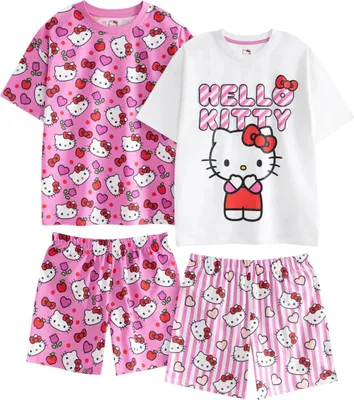 Obrázok produktu pre Pyžamo Hello Kitty s kraťasmi pre dievčatá NS9454 (146-152) (ružová/biela)