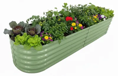 Produktbild von Halbrundes, wetterfestes Hochbeet aus Metall, XXL