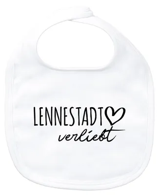 Produktbild von Huuraa Baby Lätzchen Lennestadt verliebt White Klettverschluss Baumwolle Latz Geschenkidee