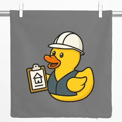 Produktbild von Huuraa Kissenbezug Quietscheente Bauingenieurwesen Comic Gummiente 40x40cm Steel Grey Baumwolle Dekokissenbezug Geschenkidee
