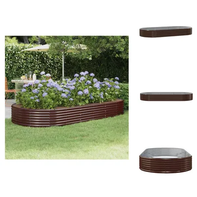 Obrázek produktu pro vidaXL Vyvýšený záhon z oceli s práškovým nástřikem 296x140x36 cm Hnědá - Květináče a květináče