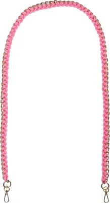 Produktbild von styleBREAKER Taschen Schulterriemen mit eingeflochtener Kette, Wechsel Taschengurt, Handyband, Handykette, Karabiner 02013038