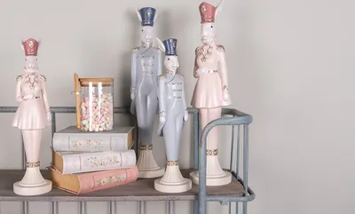 Produktbild von Clayre & Eef Dekorationsfigur Kaninchen 44 cm Weiß Rosa Kunststoff