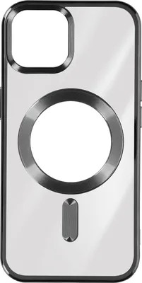 Produktbild von Avizar, MagSafe Silikonhülle mit Kameraschutz und Chromumrandung für Apple iPhone 15 Plus, Schwarz