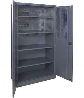 Zdjęcie produktu dla Profesjonalna Szafa Metalowa Narzędziowa, 197x100x50, Warsztatowa Garażowa Perforowana, 4 półki, nośność szafy 500kg | UHL-MASH SI-10/4S