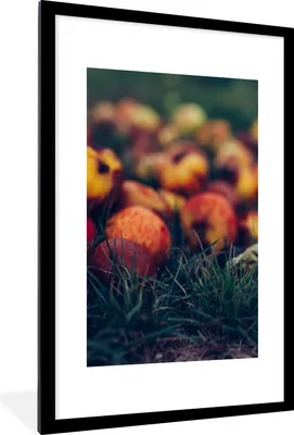 Produktbild von MuchoWow® Gerahmtes Poster Landdekoration - Herbst - Apfel - Obst 60x90 cm - Poster mit Schwarzem Bilderrahmen Wandposter Rahmen Foto Bilder - Dekoration - Wandposter Wohnzimmer - Hochwertig
