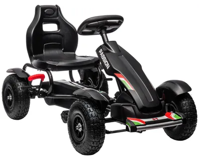 Produktbild von Kinder-Gokart – Handbremse, verstellbarer Sitz, ab 5 Jahren, 121 cm schwarz