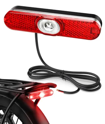 Productafbeelding van Elektrische fietsachterlicht met remsensor voor e-bike, superheldere led, IPX6 waterdicht, 6-48 V, 0,5 W fietsachterlicht