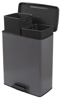 Produktbild von Curver Tretmülleimer Abfalltrenner Duo 26L+26L cool grey Kunststoff