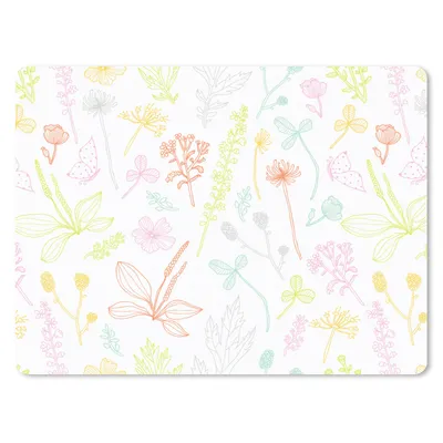 Produktbild von MuchoWow® Mauspad Mousepad Pflanzen - Muster - Garten - Kontur - Pastell 23x19 cm - Mousepads - Maus Mat - Pad - Mausunterlage - Schreibtischunterlage - Mauspad