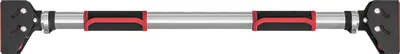 Produktbild von Klimmzugstange für Türrahmen, verstellbar, ohne Bohren, Stahl, bis 200 kg, 75-92 x 10 x 7 cm, Schwarz/Rot
