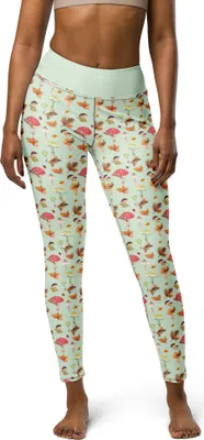 Produktbild von Mr. & Mrs. Panda Leggings Herbst Pilze Größe M - Grün - Geschenk, Pilz Muster, Trainingshose, Schmetterlings, Sport-Leggings, Sport Tights Damen, Herbstwald, Wald
