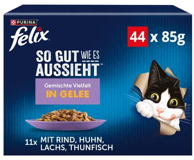 Produktbild von FELIX So gut wie es aussieht Nassfutter für Katzen Gemischte Vielfalt Vorteilspa