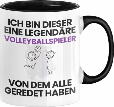Produktbild von Volleyballspieler Geschenk Tasse Lustige Geschenkidee Geburtstag für Volleyballspieler Ich Bin Dieser Legendäre Volleyballspieler Von Dem Alle Geredet Haben Kaffee-Becher (Schwarz)