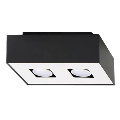 Immagine prodotto di Lampada da soffitto MONO 2 nero 2xGU10 10W acciaio 11x14x24cm Sollux Lighting