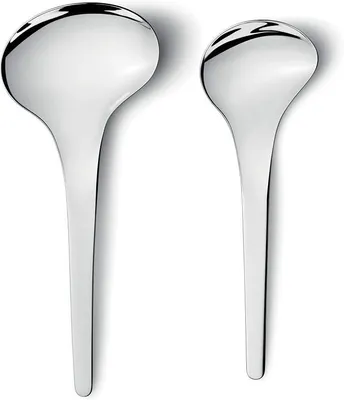 Imagen del producto de Juego de dos cucharas para servir, de acero inoxidable, 25,1 x 15,2 x 3,8 cm
