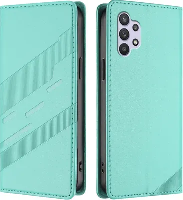 Image de Etui pour Samsung Galaxy A32 5G, étui en cuirPolyuréthaneavec fente pour cartes et fonction stand Türkis