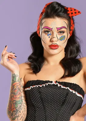 Produktbild von Gesichtstattoo Pop-Art Tattoo Karneval Fasching Hautaufkleber Sticker