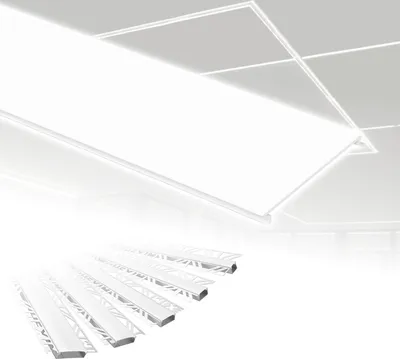 Produktbild von HEXIM LED Trockenbauprofil Alu Unterputzprofil LED Profil (opale Abdeckung passend für ALED-5) Trockenbauleiste Einbauprofil Schiene Decke Wand Trockenbauschiene