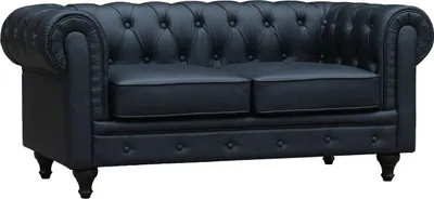 Produktbild von Chesterfield-Sofa "Aliza" - 157 x 82 x 70 cm - 2-Sitzer - Schwarz