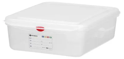 Image de Conteneur GN 1/2 en polypropylène, HENDI, GN 1/2, 6,5 L, transparent, 325 x 265 x (H) 100 mm