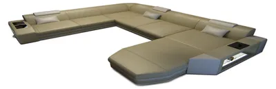Produktbild von XXL Wohnlandschaft Mega Prato U-Form in Leder
