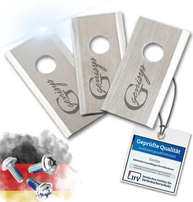 Image de Lames de rechange Genisys en acier inoxydable compatibles avec les tondeuses-robots Scheppach RoboCut et Practixx PX-RRM - LongLife - 1 trou incassable [testé DIN EN 50636], pièce:9