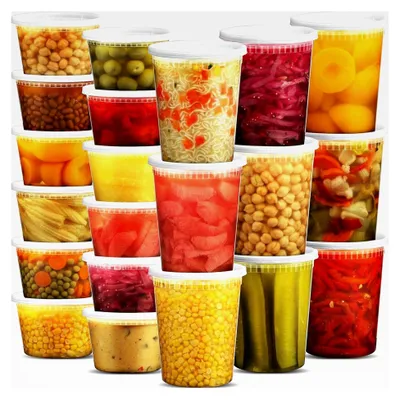 Produktbild von Luftdichte Vorratsdosen mit Deckel – 48 Sets mit 54 Deckeln, 24 Dosen mit 946 ml und 24 Dosen mit 473 ml, BPA-frei, spülmaschinen- und mikrowellengeeignet