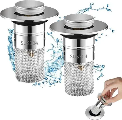 Produktbild von Famanu Abflussfilter Set - Abnehmbare Siebe für Küche und Badezimmer (34-40 mm)