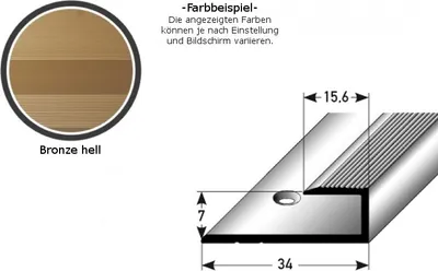 Produktbild von Einschubprofil "Waterford" für Laminat, 7 mm Einfasshöhe, Aluminium eloxiert, gebohrt-bronze hell-1000