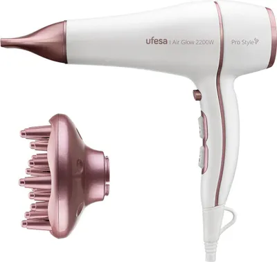 Zdjęcie produktu dla Ufesa 60306078, Prąd przemienny, Różowy, Biały, Kółko do wieszania, 1,9 m, 2200 W, 283 mm