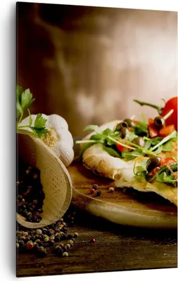 Produktbild von Bild auf Leinwand - Leinwandbild - Einteilig - Pizza Vegetarier Italien Essen - 80x120cm - Wand Bild - Wandbilder - Leinwanddruck - Wanddekoration - Leinwand bilder - Wandbild - PA80x120-2540