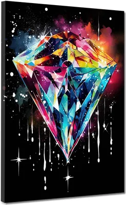 Produktbild von Diamant Pop Art Style Leinwandbild Wandbild Kunstdruck XL Wanddeko: 90x120x4cm