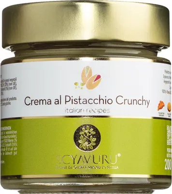 Produktbild von Crema al Pistacchio Crunchy, süße Pistaziencreme mit Crunch, 200g, Scyavuru