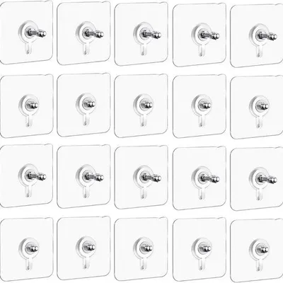 Immagine prodotto di Tasselli trasparenti - 20 pezzi senza trapano - Per bagno e cucina - fino a 10 kg - Resistenti - Modello 1