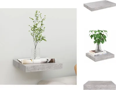 Produktbild von vidaXL Schweberegal Betongrau 23x23,5x3,8 cm MDF - Wandregale