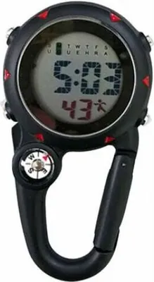 Produktbild von CXZAH Multifunktionale Karabiner-Quarzuhr, leuchtende digitale Taschenuhr mit Kompass für Arzt, Krankenschwester oder Kletteraktivitäten im Freien, LMLY Karabiner-Uhrenclip