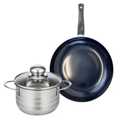 Image de Ensemble de 1 Poêle de cuisson 24 cm et 1 faitout 16 cm Elo Prima Brillant