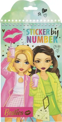 Productafbeelding van Creatieve set voor het plakken op nummer: 12 vellen + 6 vellen stickers