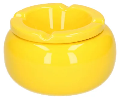 Produktbild von Cepewa Storm Aschenbecher - gelb - rund - 11 cm - Keramik - Aschenbecher fur drausen