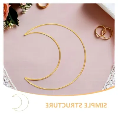 Produktbild von 10 Mondförmige Metallringe 200mm Bastelreifen für Makramee Traumfänger Selbstgemacht Tischdekoration Hochzeit Eisen Kranzrahmen für Wand Festtagsdeko