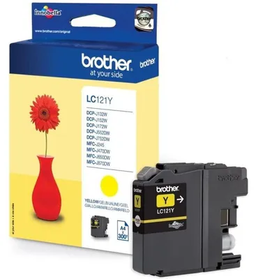 Imagen del producto de Brother Cartucho LC121YBP Amarillo Blister