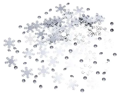 Produktbild von Schneeflockenkonfetti mit transparenten Kristallen