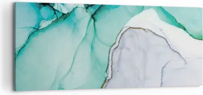 Produktbild von Bild auf Leinwand - Leinwandbild - Einteilig - Abstraktion Marmor Türkis - 120x50cm - Wand Bild - Wanddeko - Wandbilder - Leinwanddruck - Bilder - Wanddekoration - Leinwand bilder - AB120x50-4553