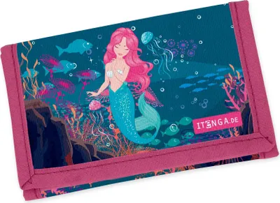 Produktbild von itenga Brustbeutel - MEERJUNGFRAU - Geld Beutel Börse Schlaufe Polyester